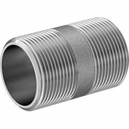 BSC PREFERRED Standard-Wall 304/304L Stainless Steel Pipe Nipple Threaded on Both Ends 1-1/4 NPT 2-1/2 Long 4830K244